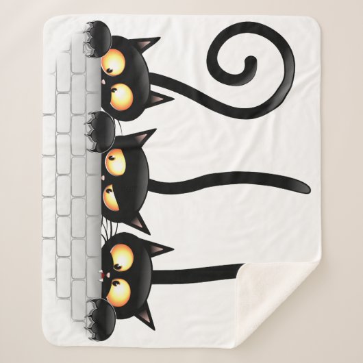 Katten Ondeugende, Speelse en Grappige Karakters Sherpa Deken (Voorkant)