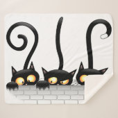 Katten Ondeugende, Speelse en Grappige Karakters Sherpa Deken (Voorkant (horizontaal))