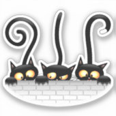 Katten Ondeugende, Speelse en Grappige Karakters Sticker (Voorkant)