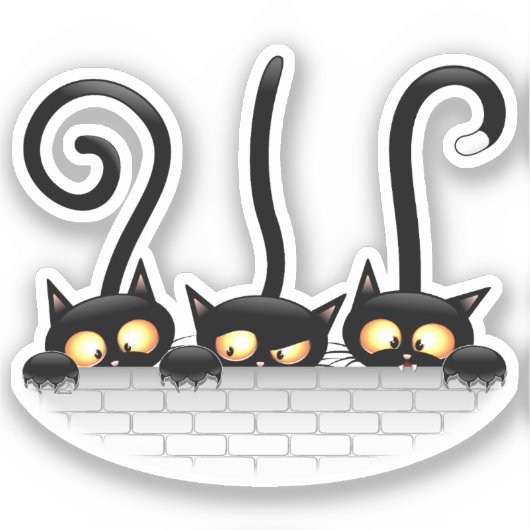 Katten Ondeugende, Speelse en Grappige Karakters Sticker (Voorkant)