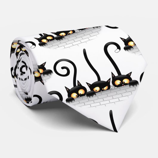 Katten Ondeugende, Speelse en Grappige Karakters Stropdas (Opgerold)