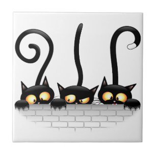 Katten Ondeugende, Speelse en Grappige Karakters Tegeltje