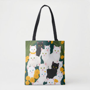 Katten ontmoeten de groep tote bag