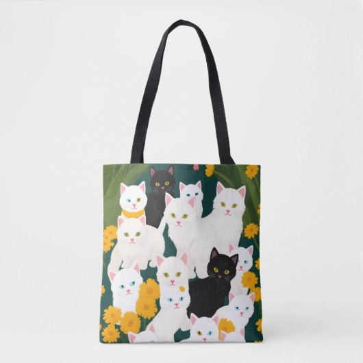 Katten ontmoeten de groep tote bag (Voorkant)