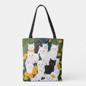 Katten ontmoeten de groep tote bag (Achterkant)