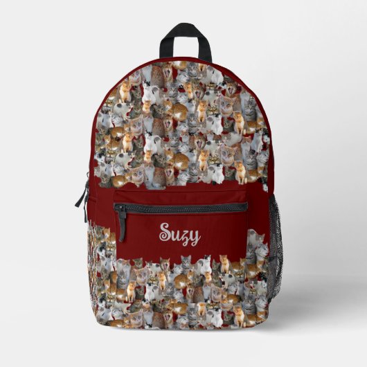 Katten ontmoetingspunt - schattig personaliseerbaa bedrukte rugzak (Voorkant)