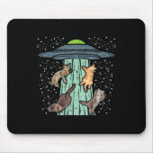 Katten ontvoerd door UFO Funny Alien Space Lover M Muismat (Voorkant)