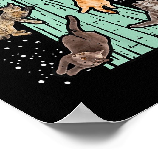 Katten ontvoerd door UFO Funny Alien Space Lover M Poster (Hoek)