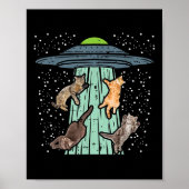 Katten ontvoerd door UFO Funny Alien Space Lover M Poster (Voorkant)