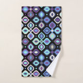 Katten-oog 70's geïnspireerde geometrische flora bad handdoek (Handdoek)