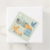 Katten op boeken bedankjes labels (In situ)