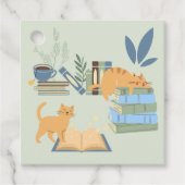 Katten op boeken bedankjes labels (Voorkant)