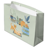 Katten op boeken groot cadeauzakje (Achterkant Gekanteld)