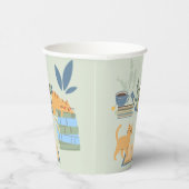 Katten op boeken papieren bekers (Rechts)