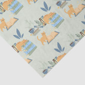 Katten op boeken tissuepapier (Detail)