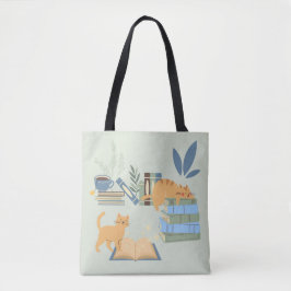 Katten op boeken tote bag