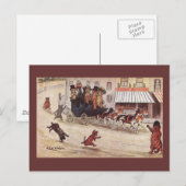 Katten op Coach Race Down High Street Briefkaart (Voorkant / Achterkant)