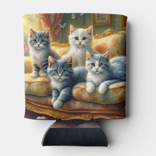 Katten op de bank - leuke scène in look blikjeskoeler (Achterkant)