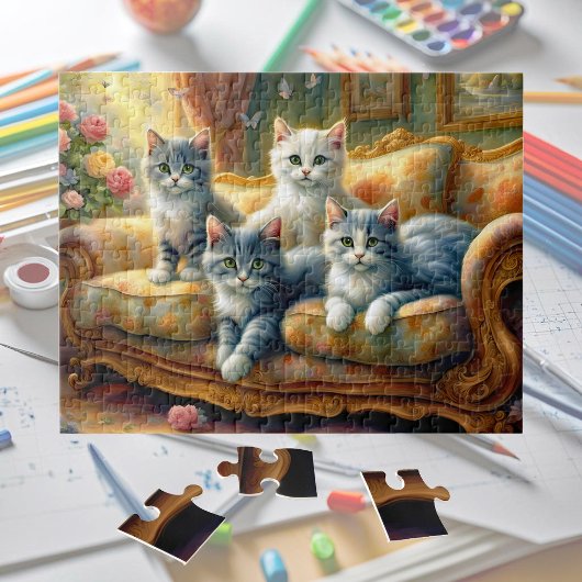 Katten op de bank - leuke scène in look legpuzzel