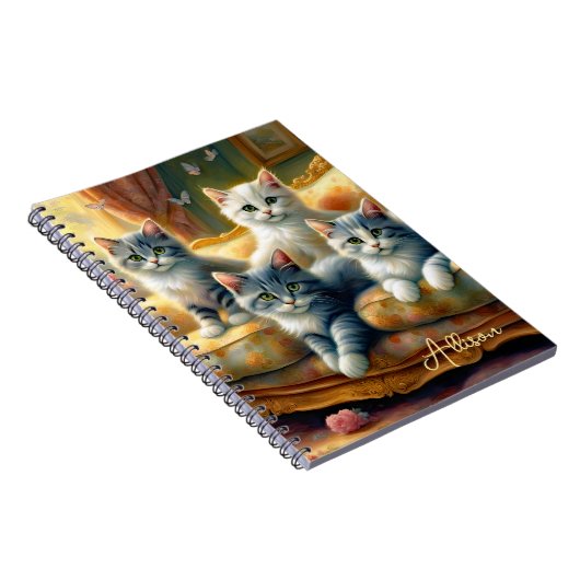 Katten op de bank - leuke scène in look notitieboek (Rechterzijde)