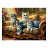 Katten op de bank - leuke scène in look perfect poster (Voorkant)