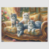 Katten op de bank - leuke scène in look tissuepapier (Voorkant)