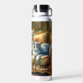 Katten op de bank - leuke scène in  look waterfles (Achterkant)