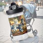 Katten op de bank - leuke scène in  look waterfles