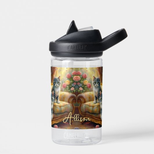 Katten op de bank - leuke scène in look waterfles (Links)