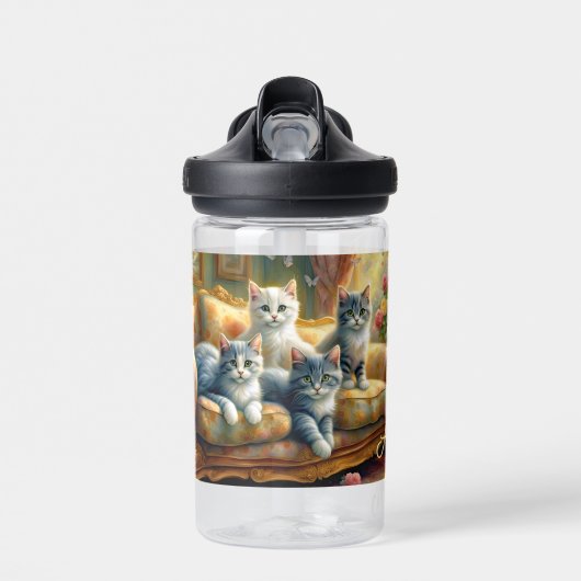 Katten op de bank - leuke scène in  look waterfles (Voorkant)