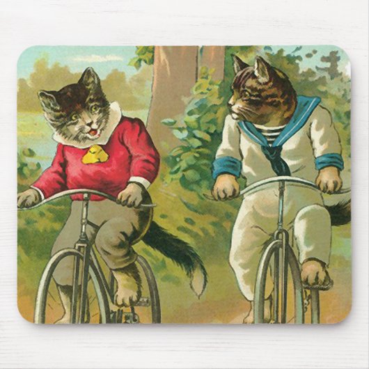  katten op de fiets muismat (Voorkant)