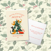 Katten op de kerstboom feestdagen kaart