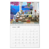 Katten op de strand agenda kalender (Jan 2027)