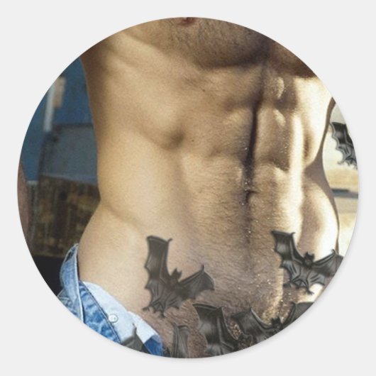 Katten op de zolder! ronde sticker (Voorkant)