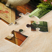 Katten op de zonovergoten veranda legpuzzel (Zijkant)