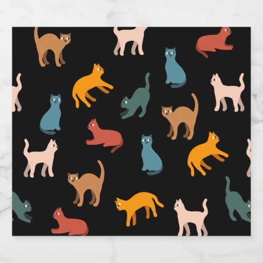 Katten op de zwarte bier etiket (Enkel label)