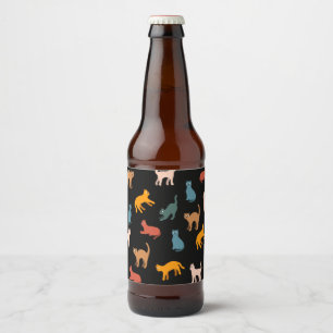 Katten op de zwarte bier etiket