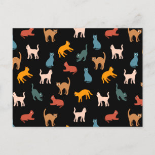 Katten op de zwarte briefkaart