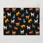 Katten op de zwarte briefkaart (Voorkant)