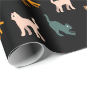 Katten op de zwarte cadeaupapier (Rol Hoek)