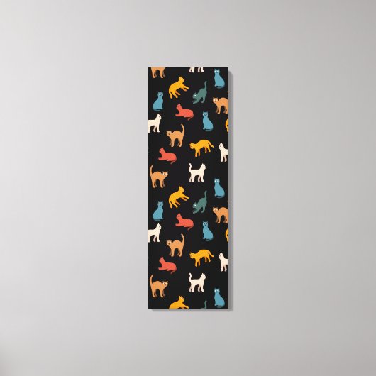 Katten op de zwarte canvas afdruk (Voorkant)