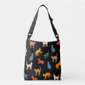 Katten op de zwarte crossbody tas (Voorkant)