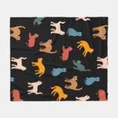 Katten op de zwarte fleece deken (Voorkant (Horizontaal))