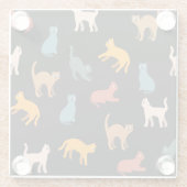 Katten op de zwarte glazen onderzetter (Achterkant)