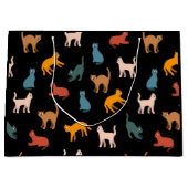 Katten op de zwarte groot cadeauzakje (Voorkant)