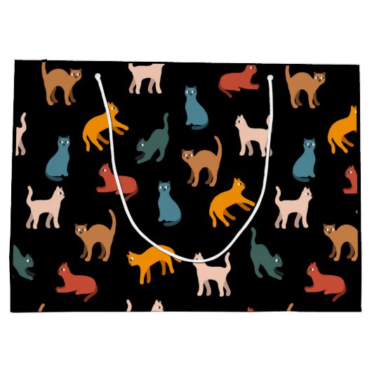 Katten op de zwarte groot cadeauzakje (Achterkant)
