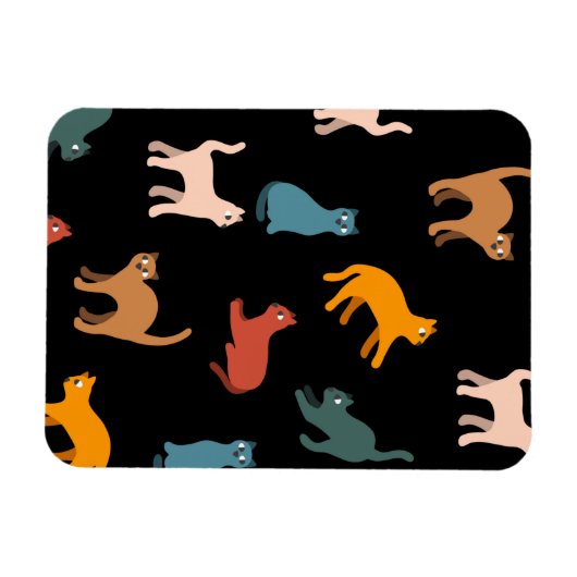 Katten op de zwarte magneet (Horizontaal)