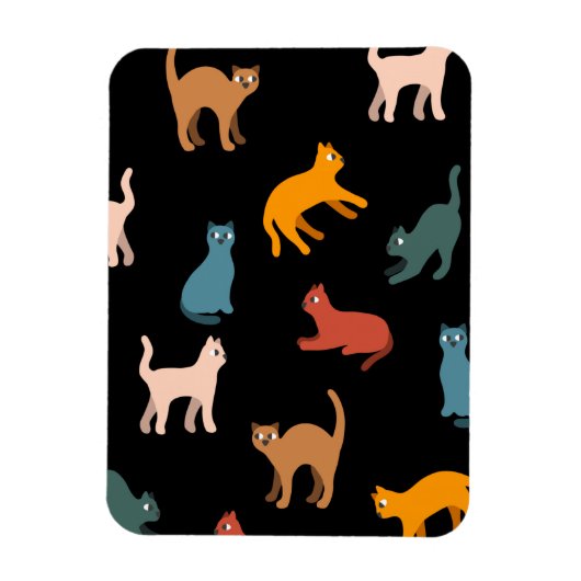 Katten op de zwarte magneet (Verticaal)