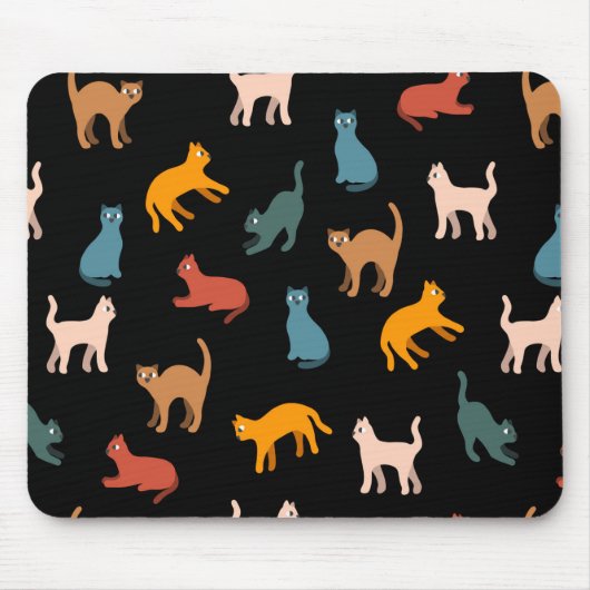Katten op de zwarte muismat (Voorkant)