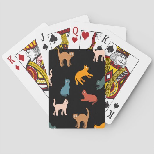 Katten op de zwarte pokerkaarten (Achterkant)